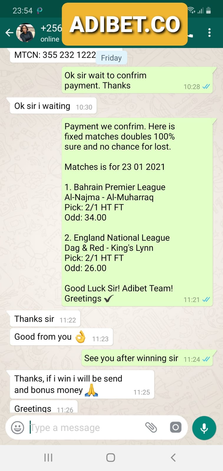 Adibet Fixed Matches